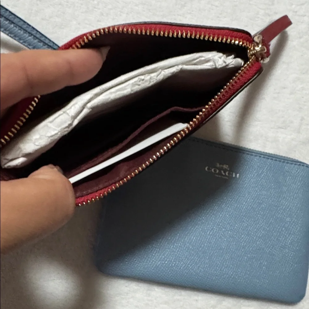Coach Red and blue Leather Wristlet Duo